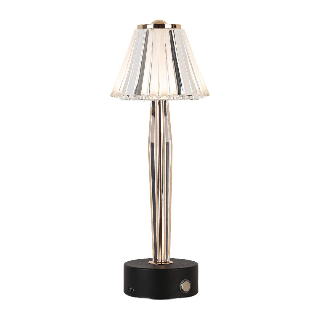 Elegant Iron and Acrylic Table Lamp with USB Touch Control for Bedrooms