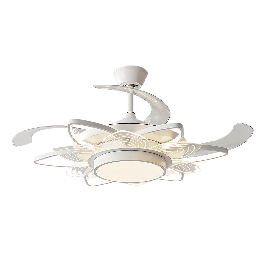 Black Minimalist Iron Ceiling Fan with Light for Modern Home Decor