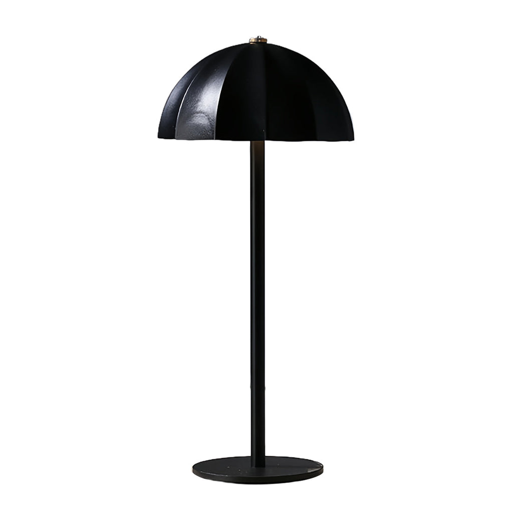 Minimalist White Metal Mushroom Table Lamp, Cordless & Rechargeable for Home