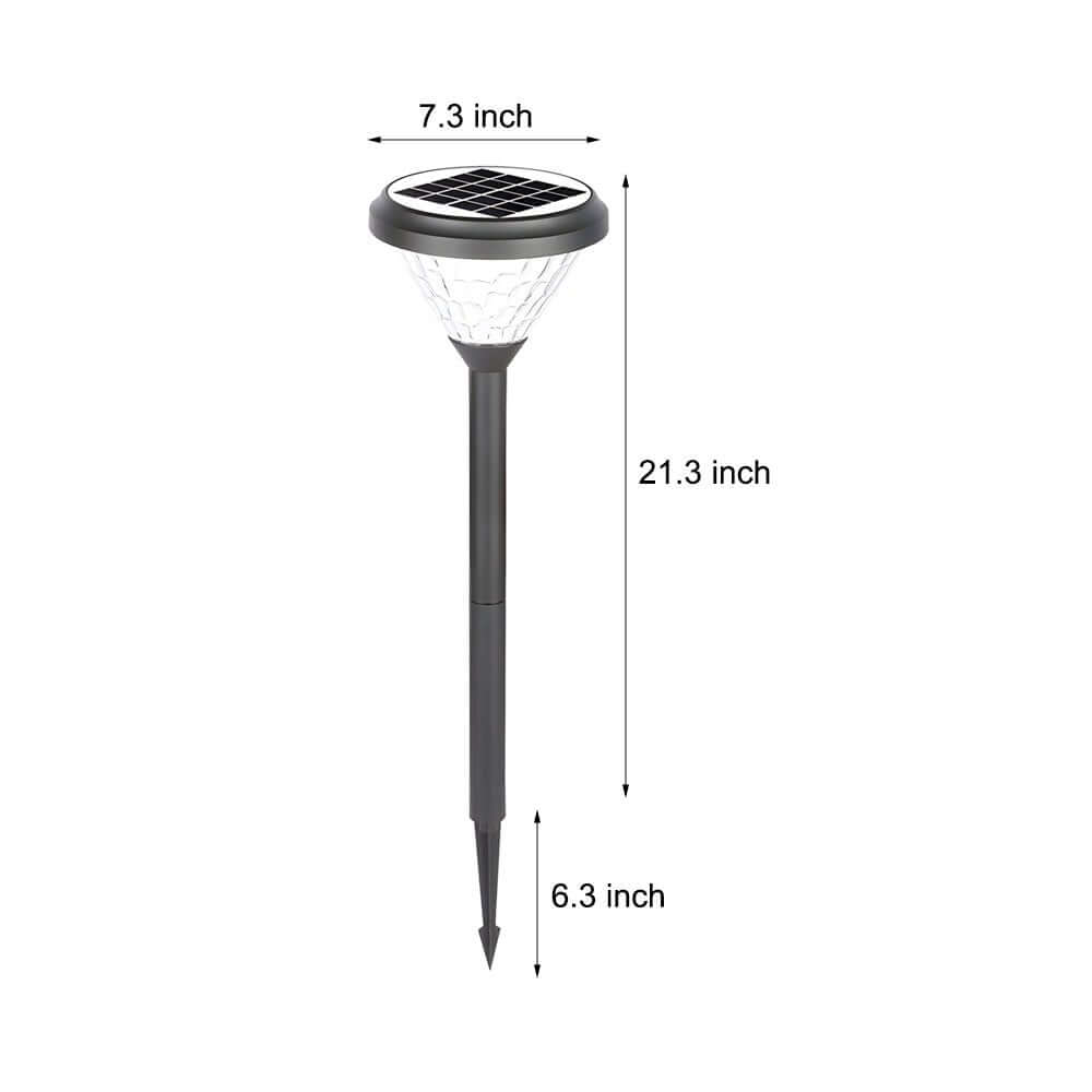 Stylish Black Solar LED Pathway Lights with Water Ripple Design - 27.6”
