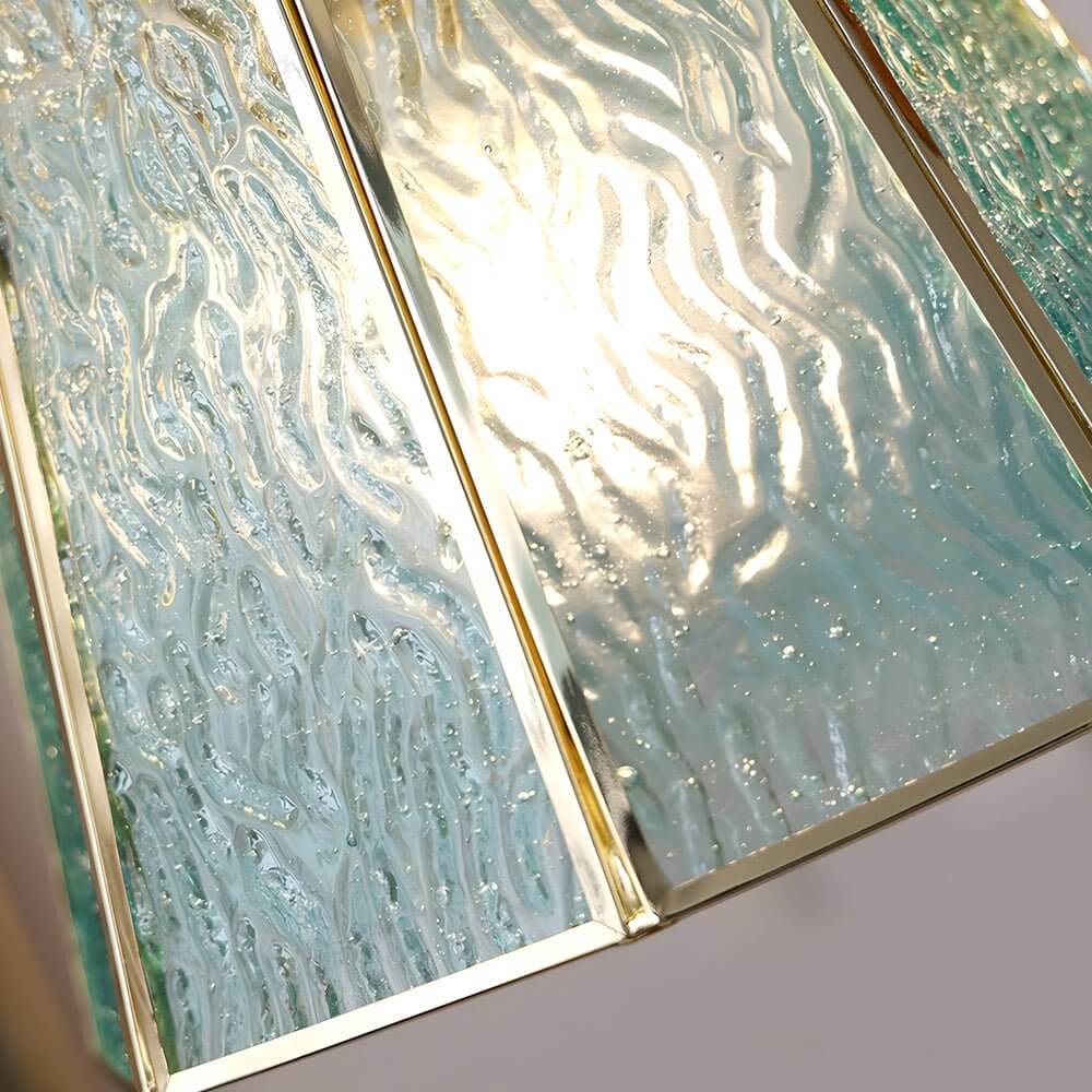 Stylish Brass & Glass Polygonal LED Pendant Light - Adjustable for Dining Room