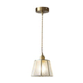 Stylish Brass & Glass Polygonal LED Pendant Light - Adjustable for Dining Room