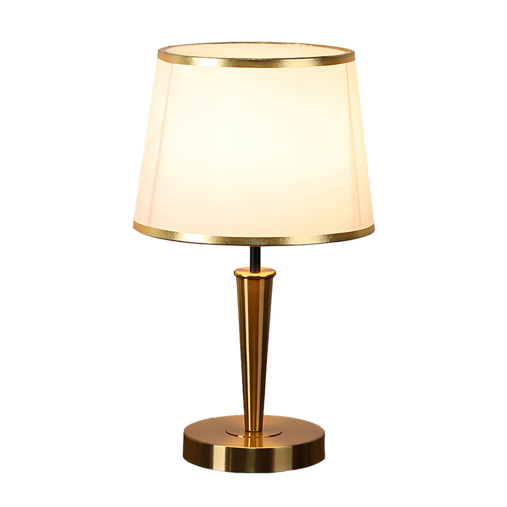 Elegant Modern Brass Table Lamp with Fabric Shade for Home Decor