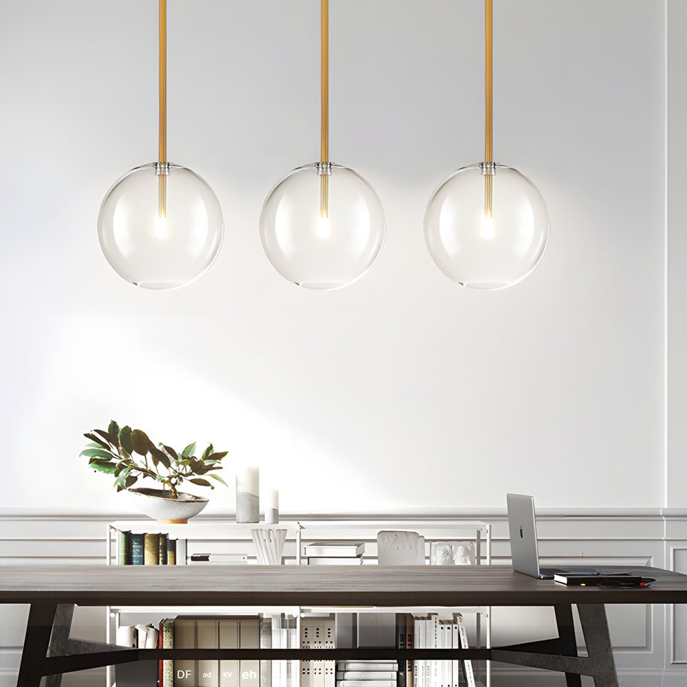 Nordic Clear Glass Globe Pendant Light Fixture for Modern Living Rooms
