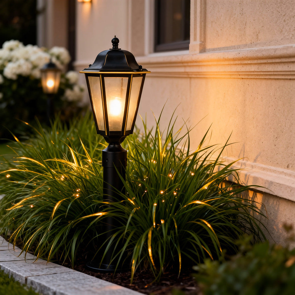 European-Style LED Waterproof Outdoor Pathway Lights in Sleek Black