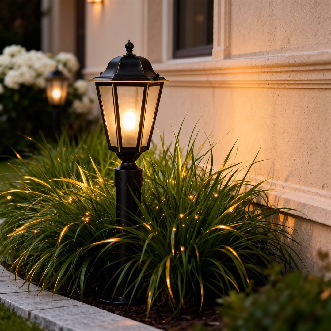 European-Style LED Waterproof Outdoor Pathway Lights in Sleek Black