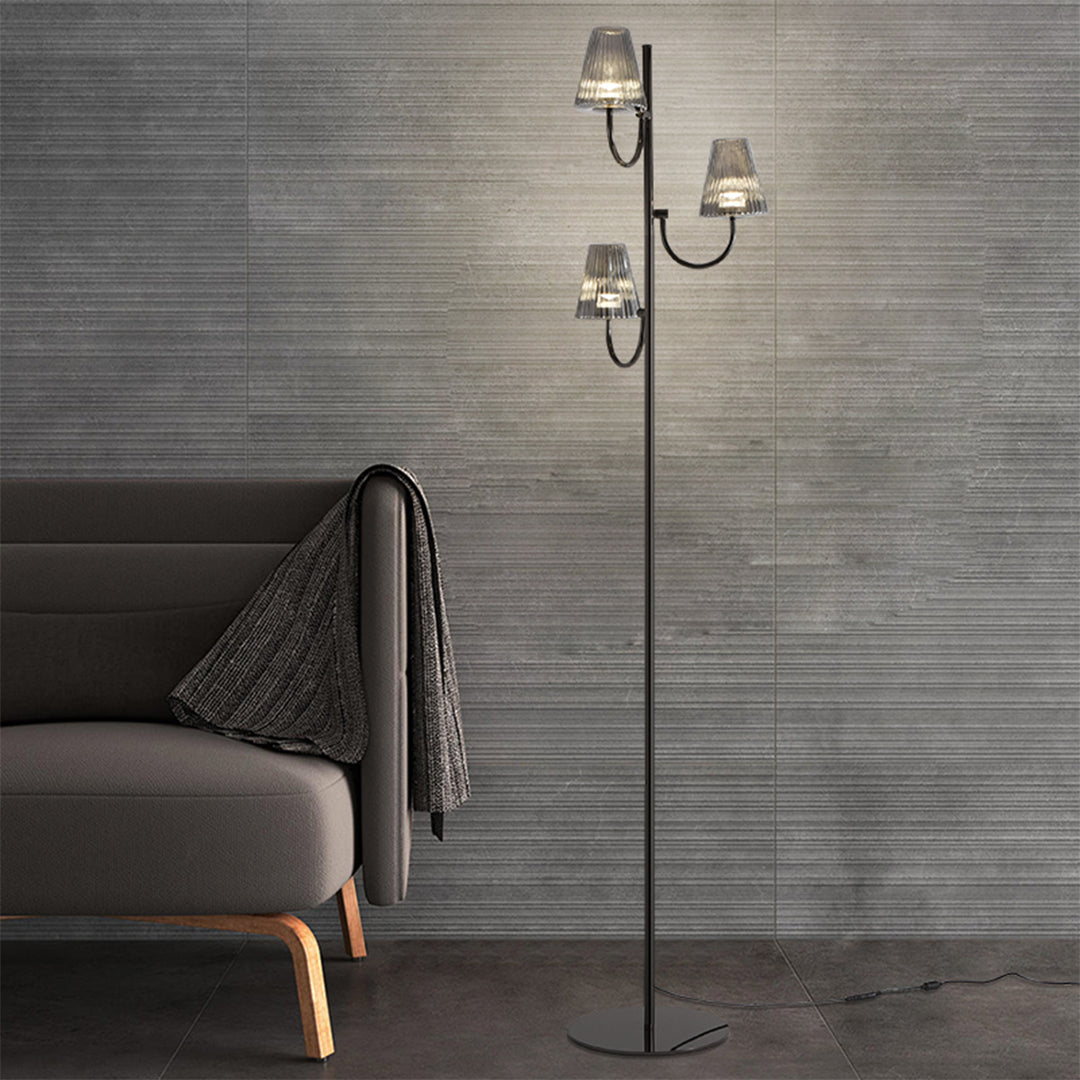 Sleek Black Minimalist Floor Lamp in Contemporary Design for Living Room