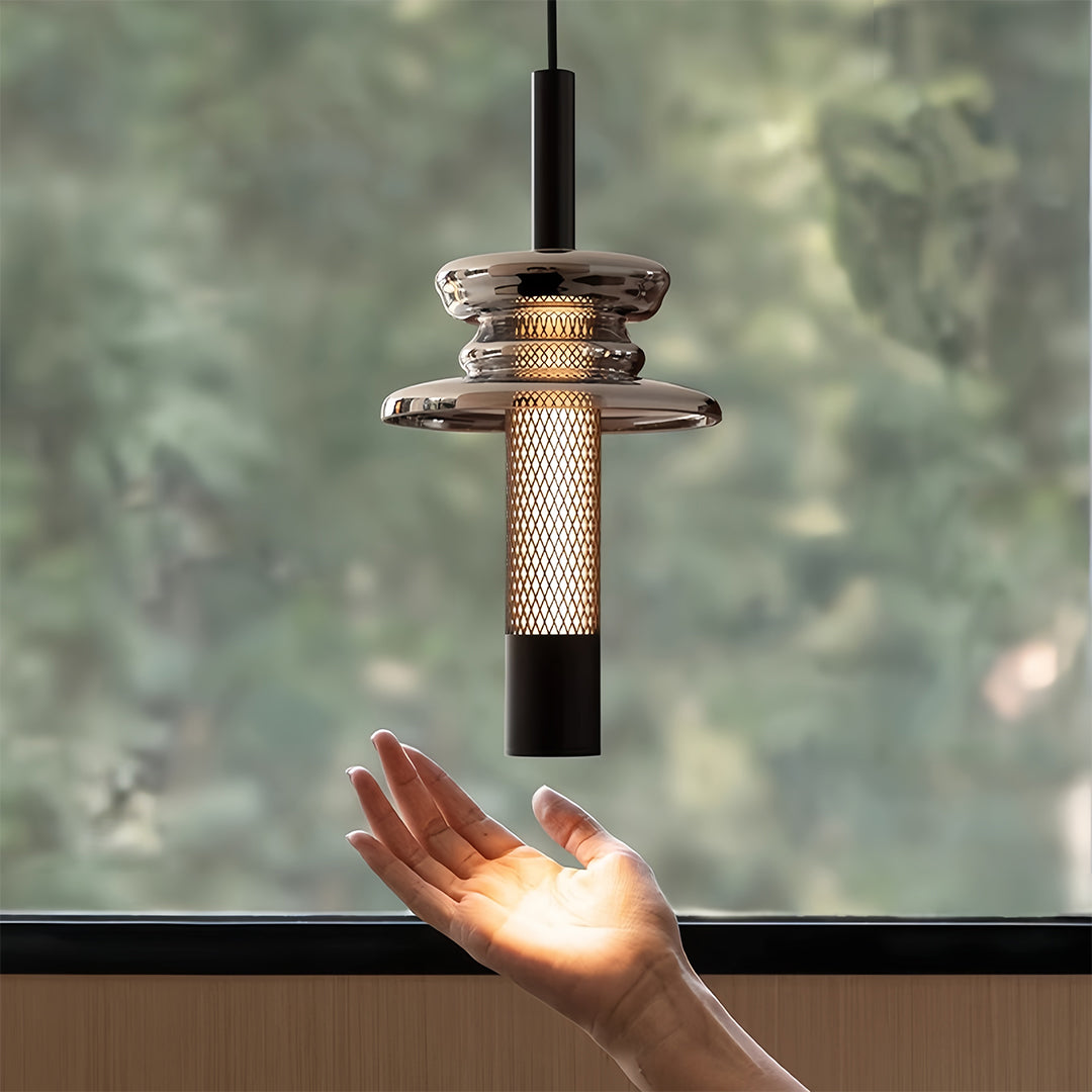 Minimalist Clear Glass Geometric Pendant Light Fixture for Modern Spaces