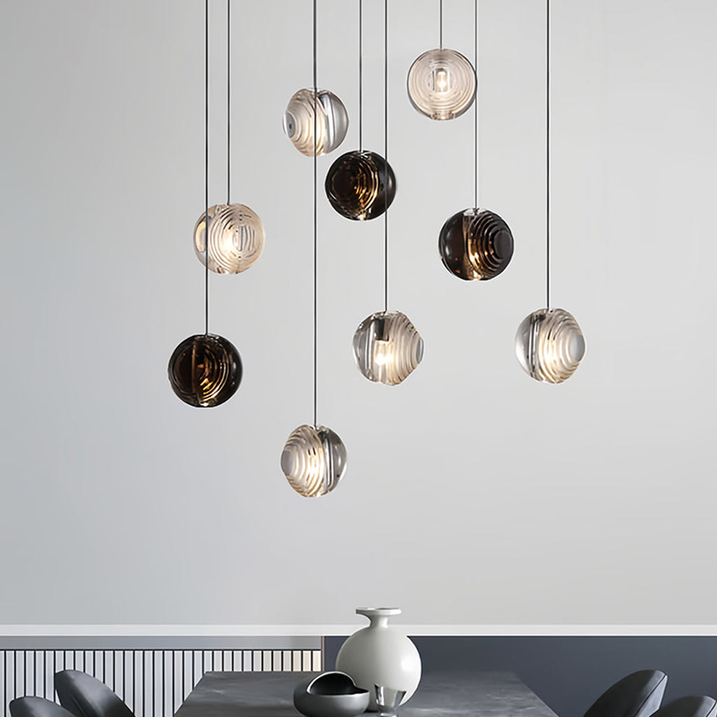Sleek Black Metal Minimalist Pendant Light Fixture for Dining Room
