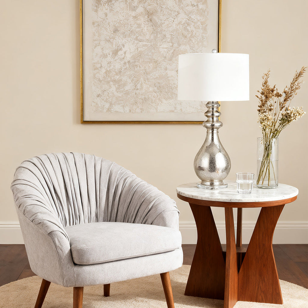 Sleek Polished Silver Table Lamp for Contemporary Home Office Decor