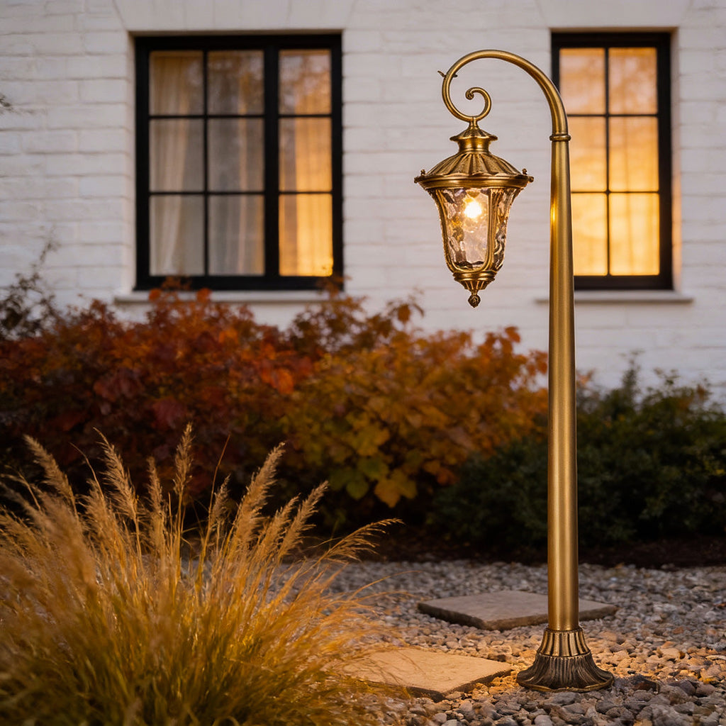 European Style Vintage Full Copper LED Outdoor Path Light Fixture