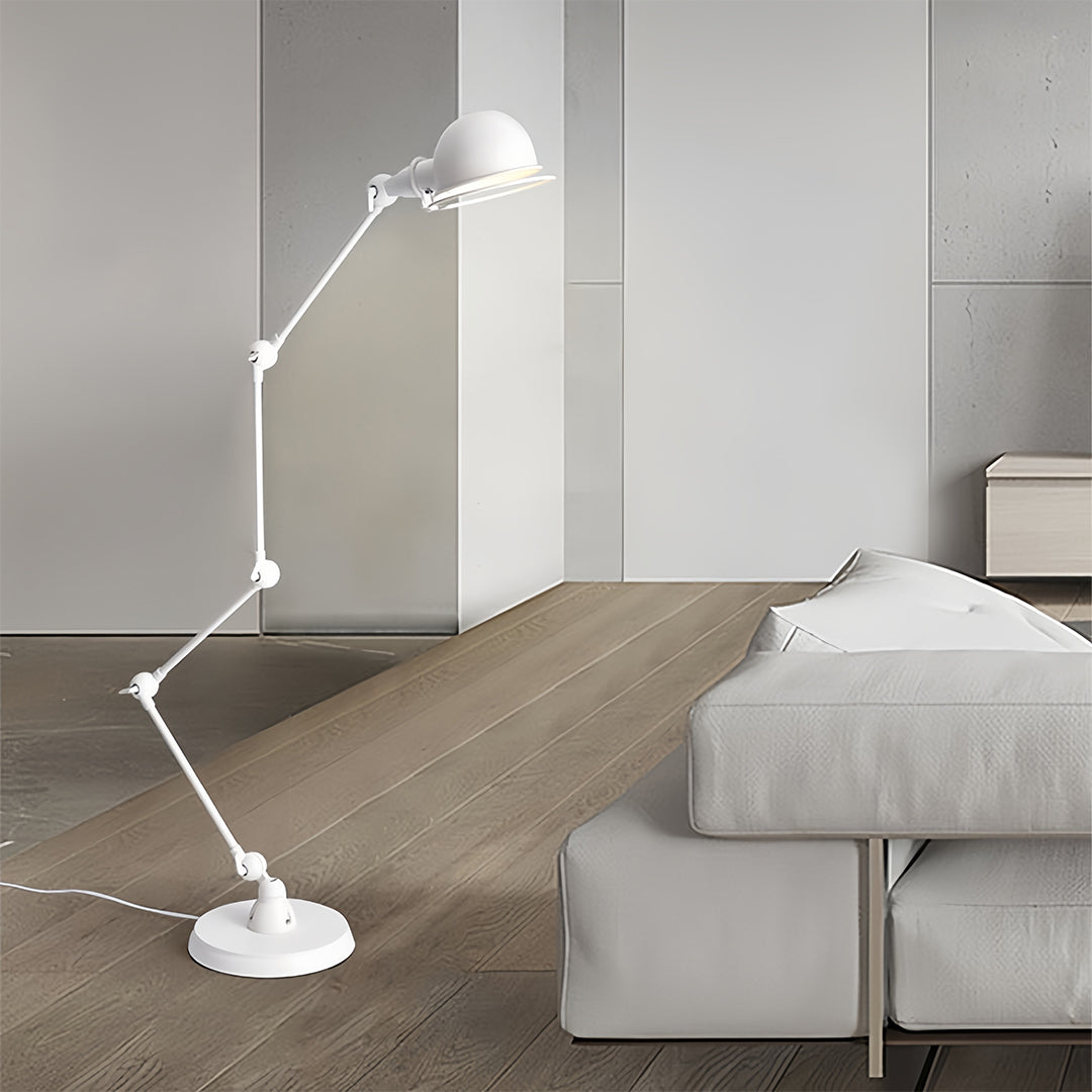 Industrial Black Metal Reading Floor Lamp for Living Room Illumination