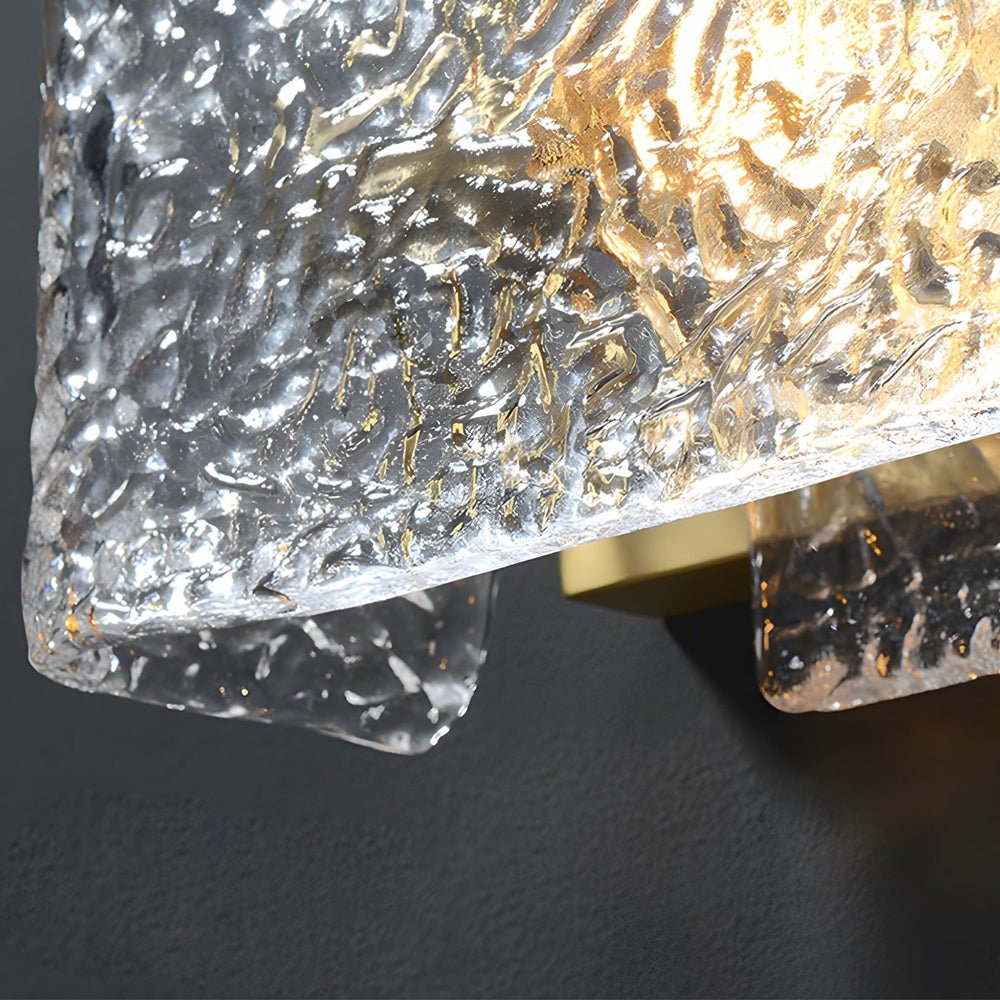 Modern Brass Ripple Glass Wall Lamp for Elegant Bedroom Lighting