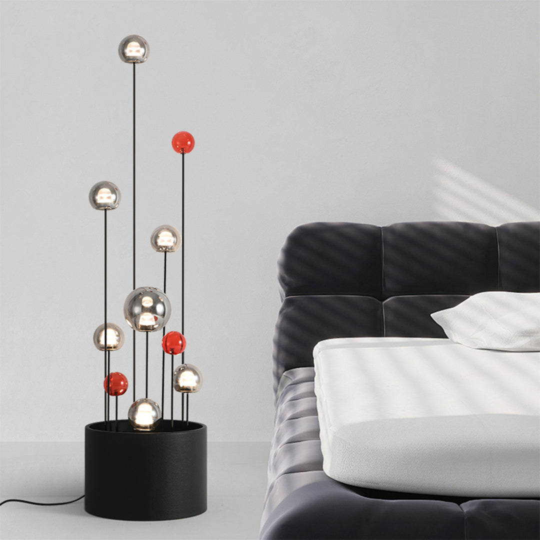 Nordic Minimalist Colored Glass Ball Floor Lamp for Living Room Decor