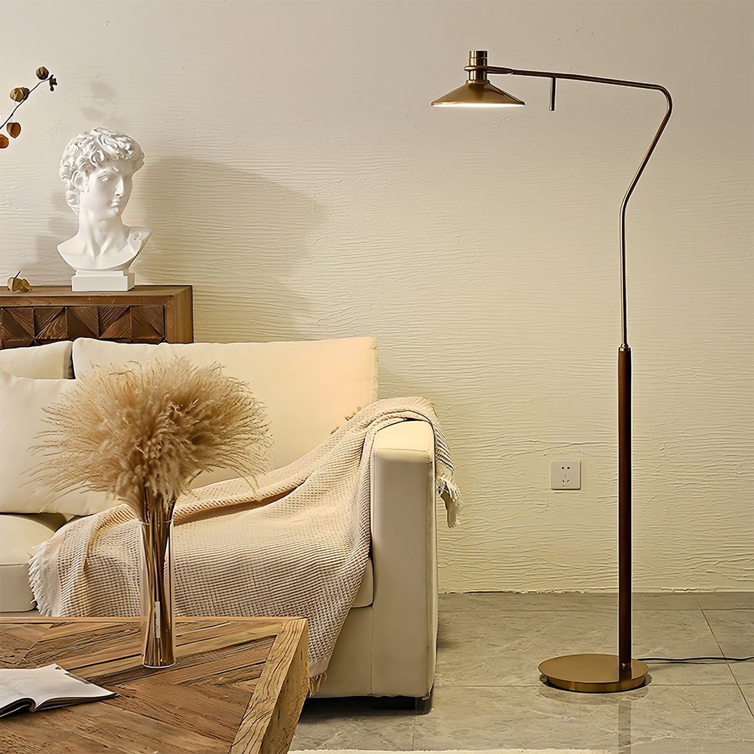 Adjustable Vintage Gold Industrial Floor Lamp for Living Room Decor