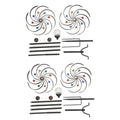 Chic Vintage Iron Solar Garden Stake Lights Set - Elegant Wind Spinners