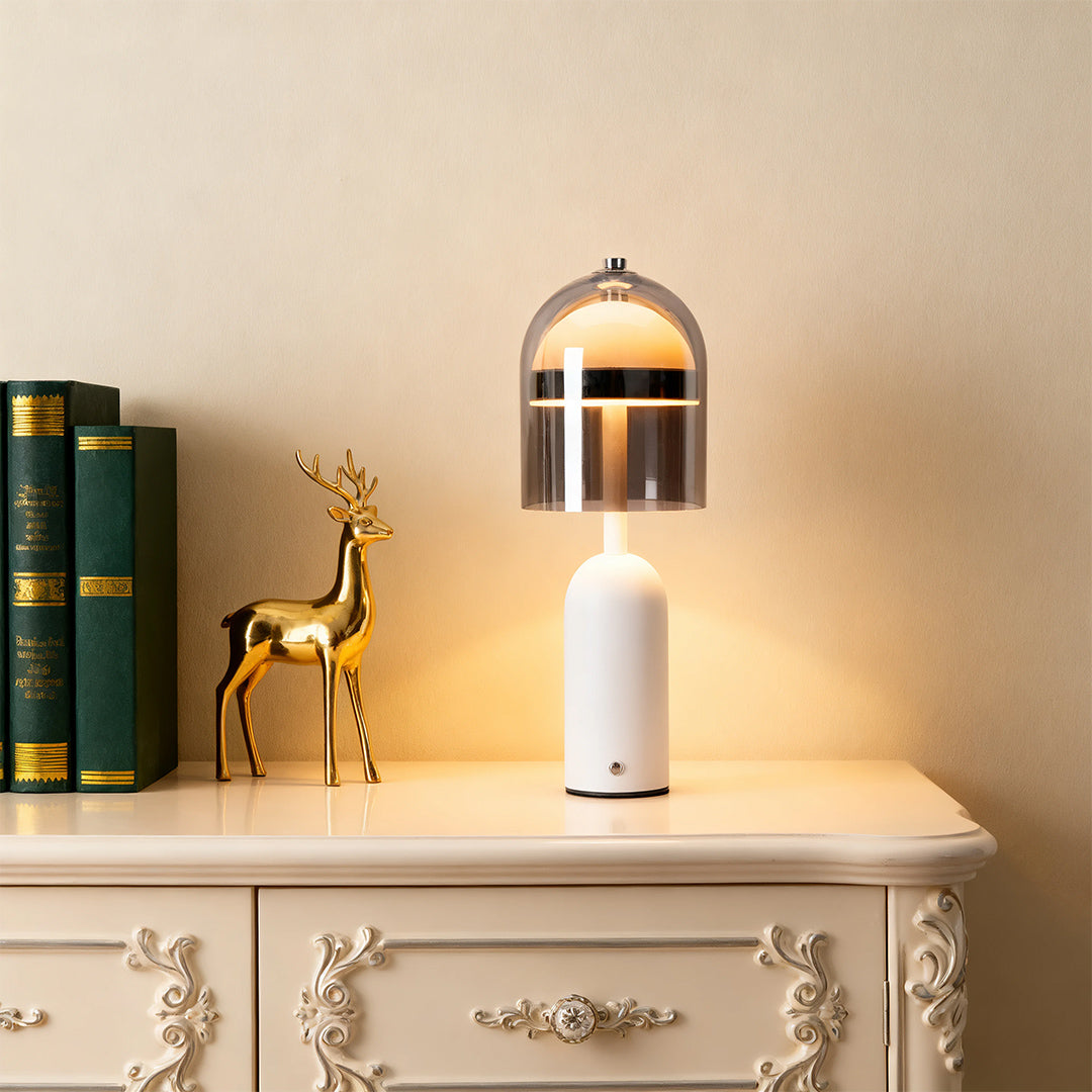 Italian Minimalist Clear Glass Table Lamp for Elegant Living Room Decor