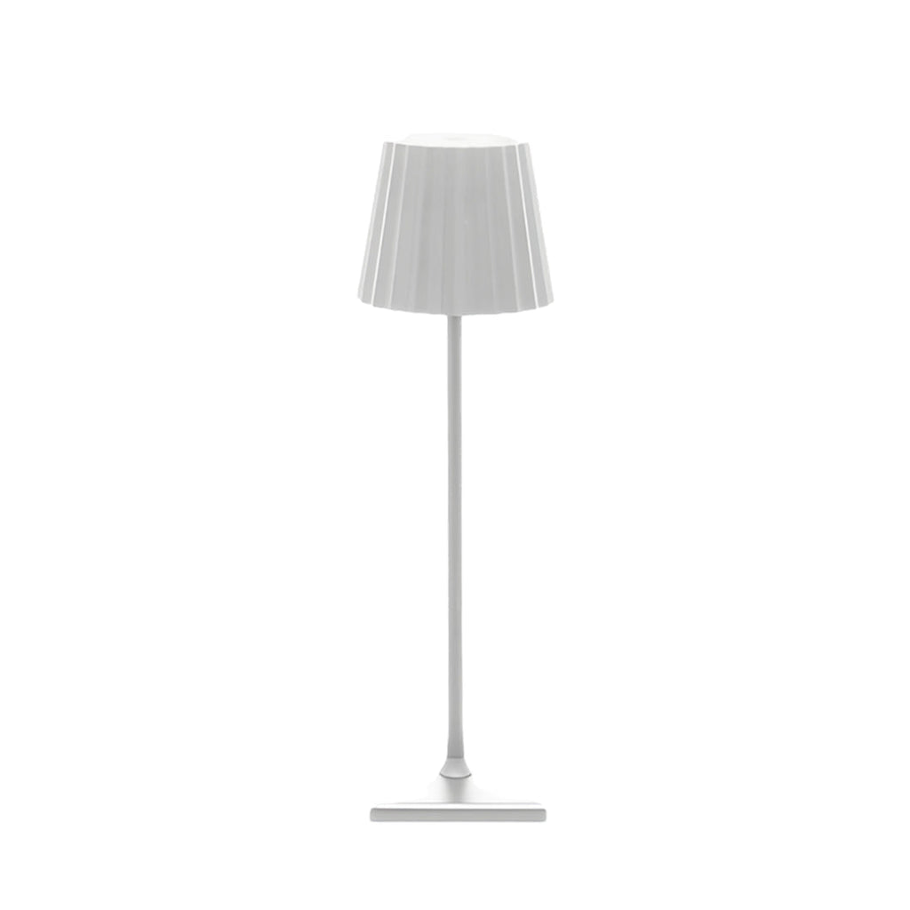 Contemporary Silver Metal Rechargeable Touch Cordless Table Lamp for Living Room