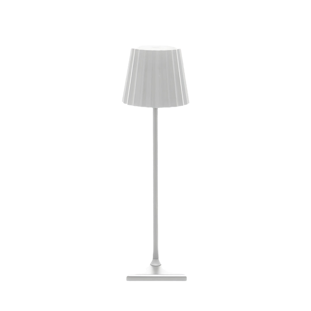 Contemporary Silver Metal Rechargeable Touch Cordless Table Lamp for Living Room