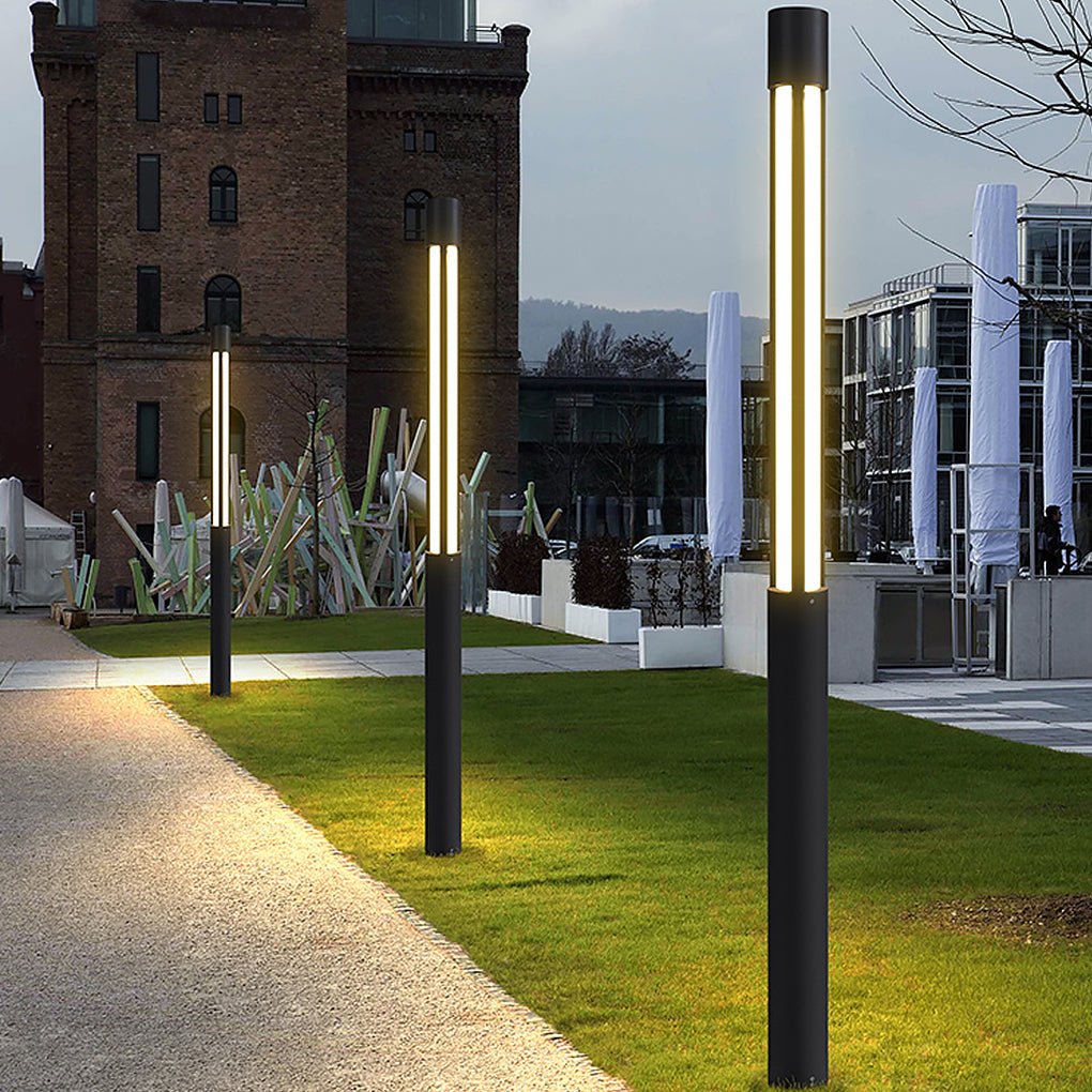 Modern White Cylindrical LED Bollard Lights for Outdoor Landscape Design