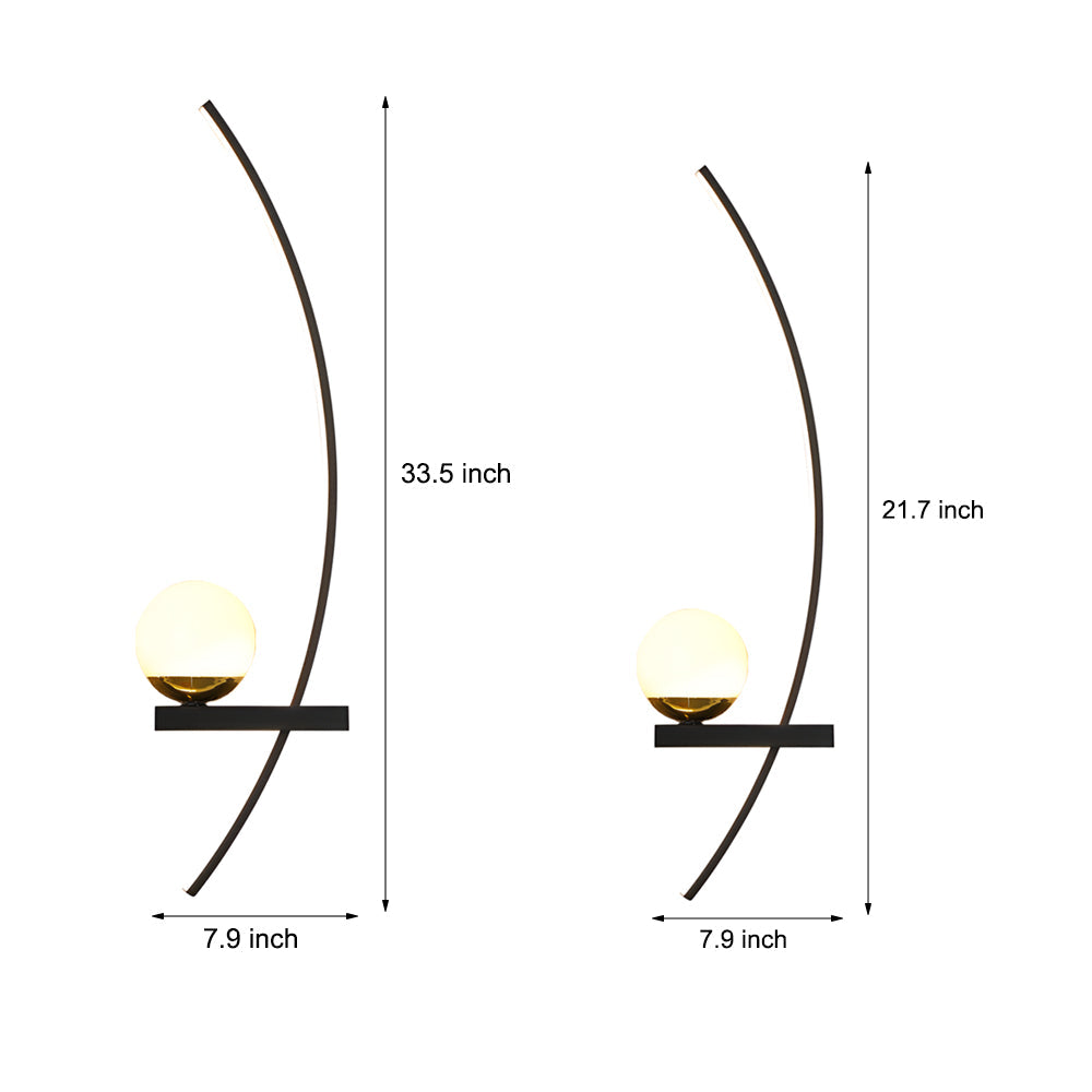 Elegant Silver Curved LED Wall Sconce for Modern Living Room Decor