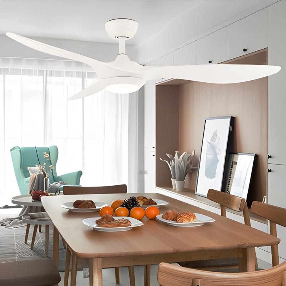 Modern Black 52" 3-Blade LED Ceiling Fan with Remote for Living Room