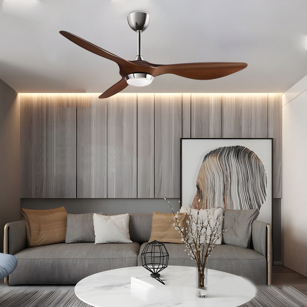 Modern Black 52" 3-Blade LED Ceiling Fan with Remote for Living Room