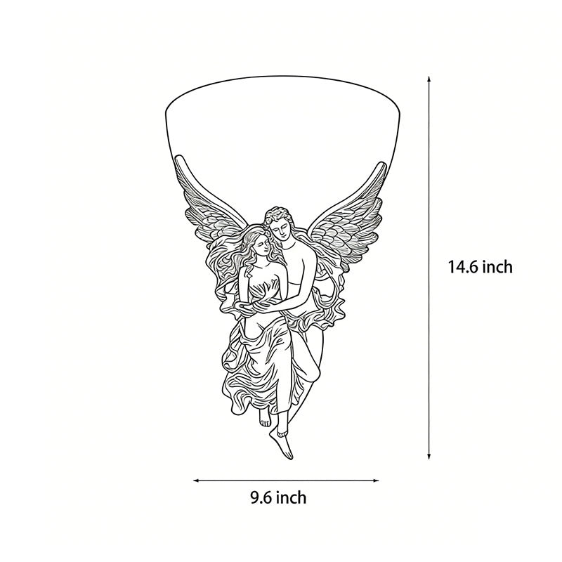 Elegant White Resin Angel Wall Sconce Light Fixture for Bedroom Decor