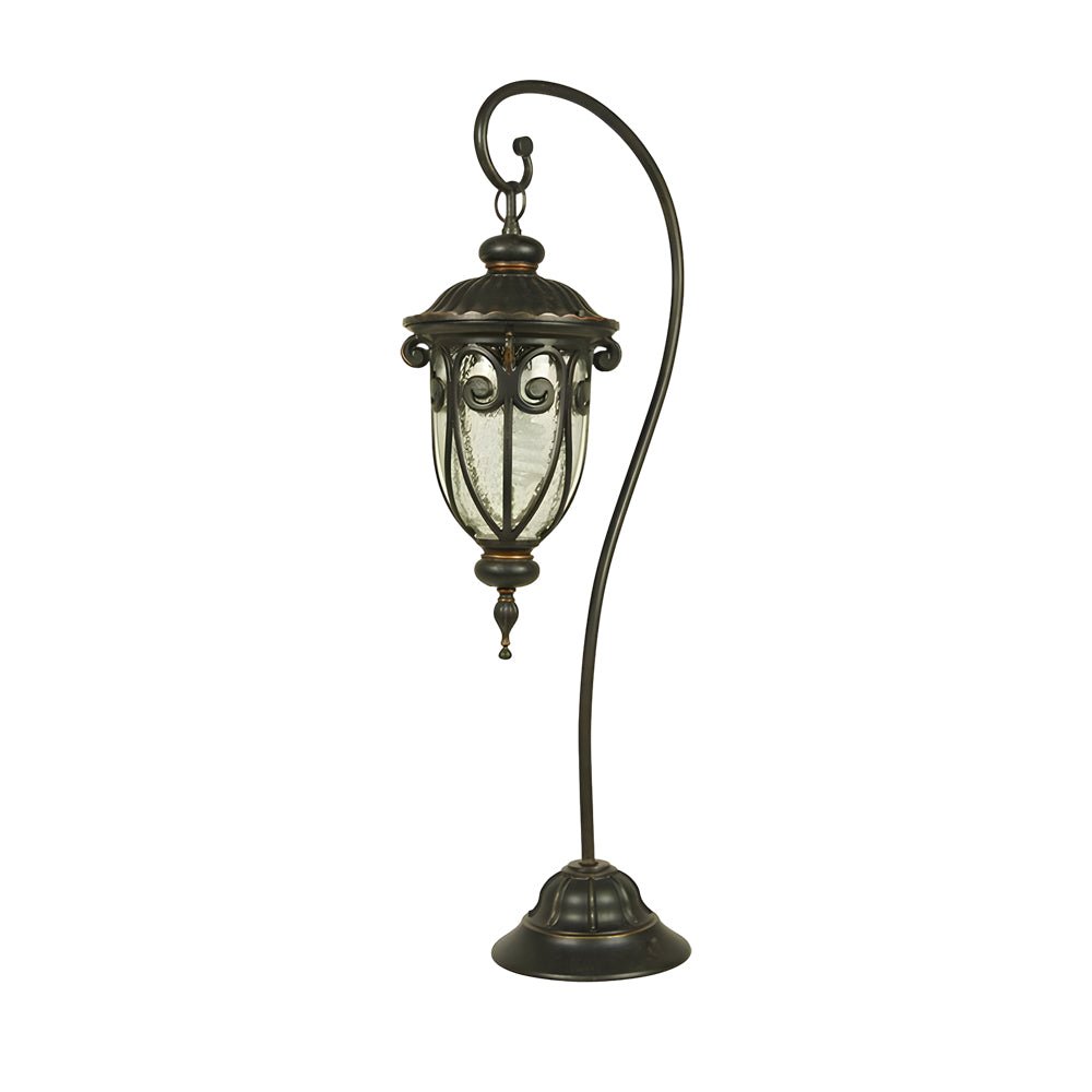 Elegant European Arched Floor Lantern in Antique Bronze for Living Room
