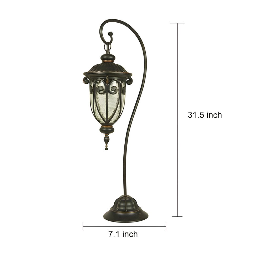 Elegant European Arched Floor Lantern in Antique Bronze for Living Room