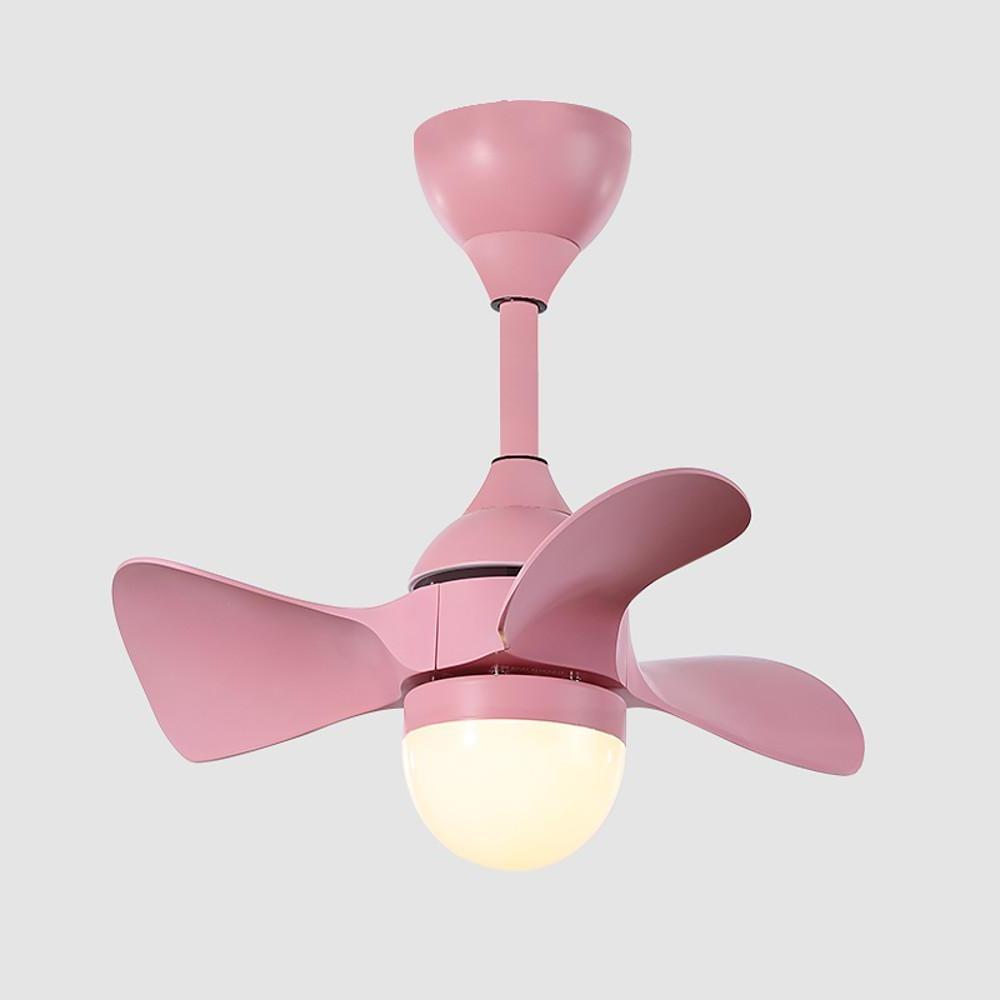 Nordic Dimmable LED Flush Mount Ceiling Fan Light - Remote Control, White