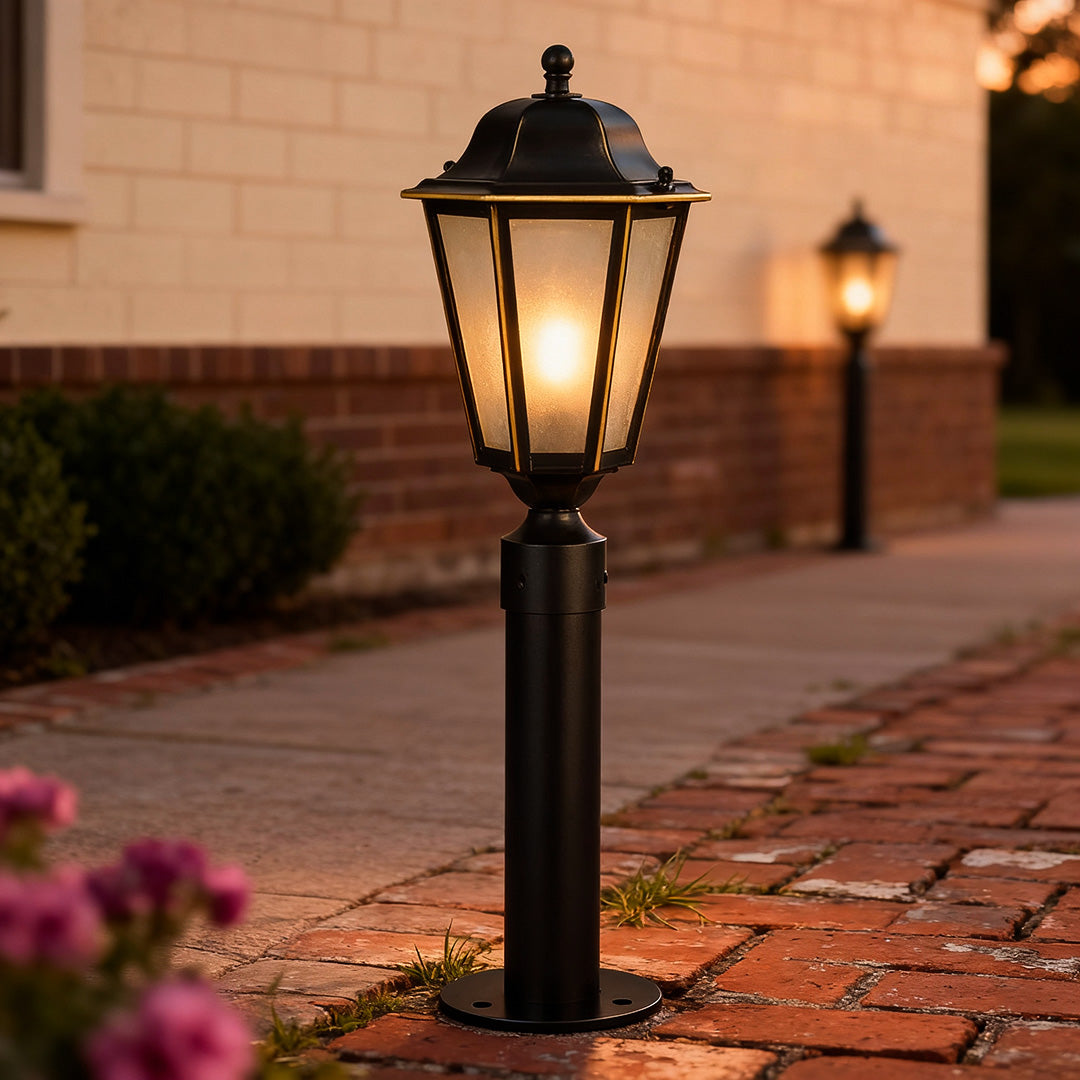European-Style LED Waterproof Outdoor Pathway Lights in Sleek Black