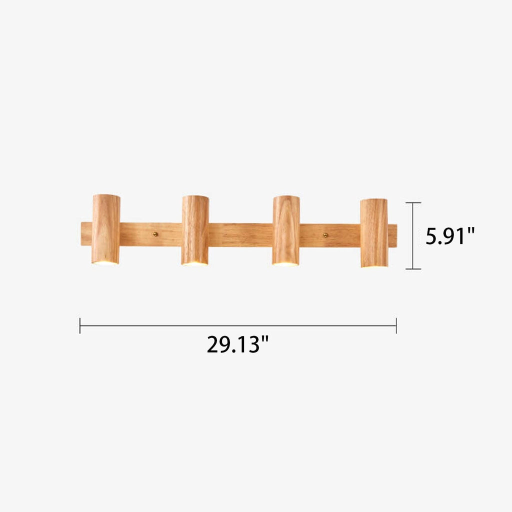Sleek Minimalist Wooden Track Wall Sconce Lamp for Modern Living Spaces