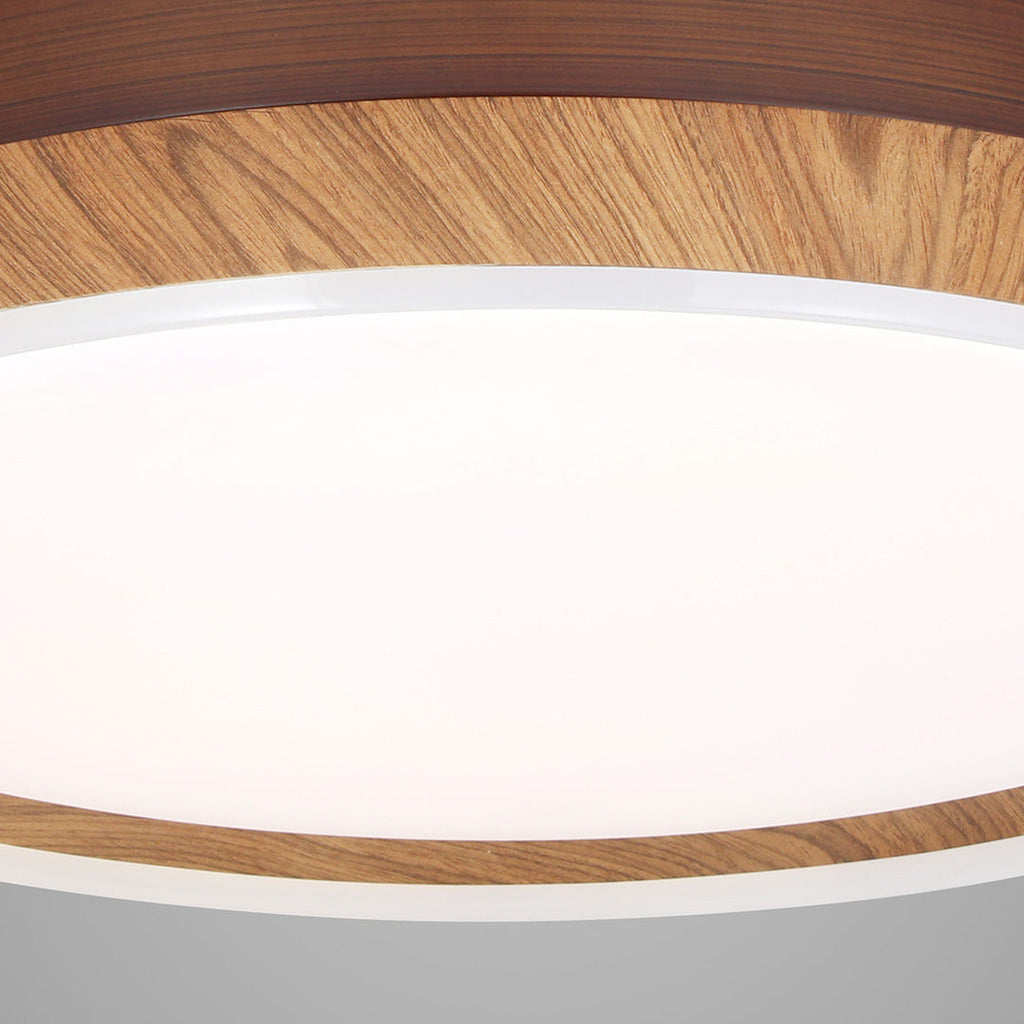 Rustic Walnut Wood Grain Ceiling Fan with 4 Lights for Living Room