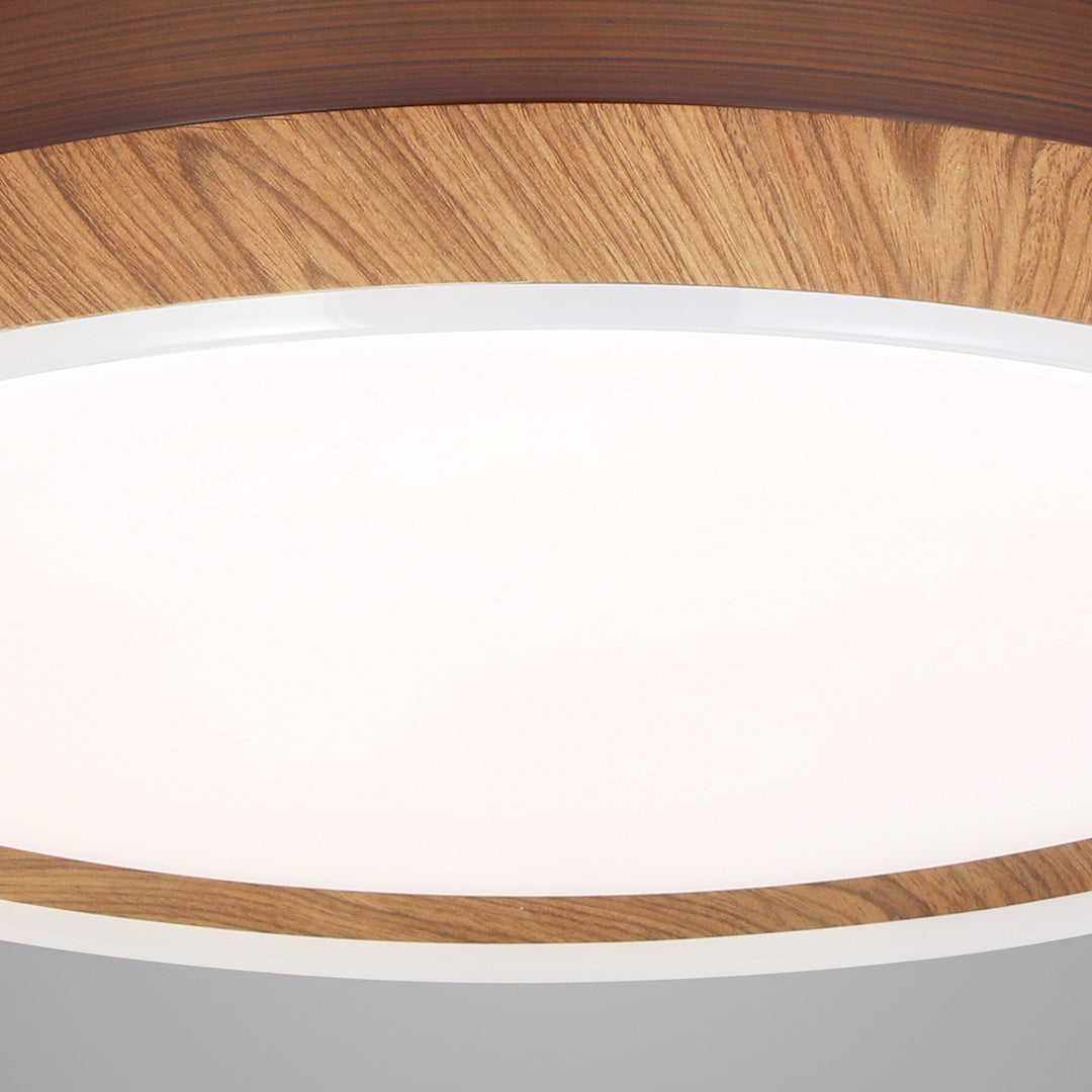 Rustic Walnut Wood Grain Ceiling Fan with 4 Lights for Living Room