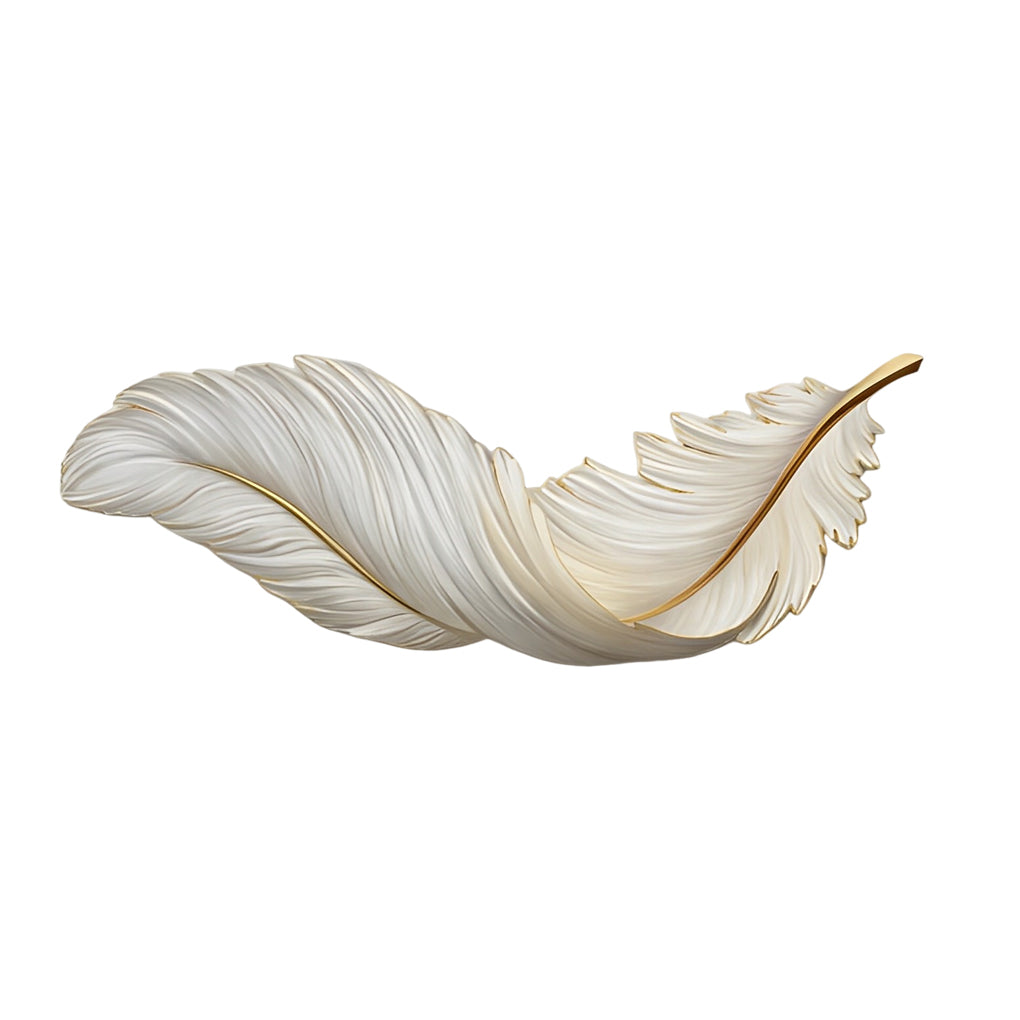 Modern White Feather LED Wall Lamp for Luxury Living Room Decor