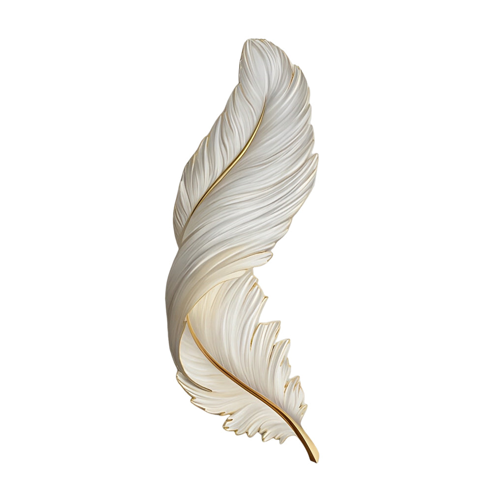 Modern White Feather LED Wall Lamp for Luxury Living Room Decor