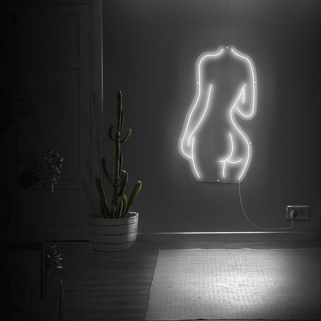 Chic Pink Female Silhouette LED Neon Wall Art for Bedroom Decor