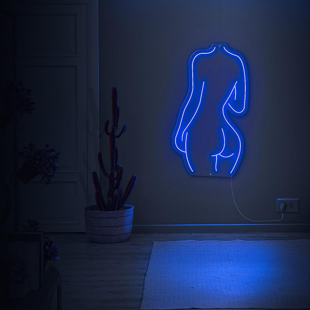 Chic Pink Female Silhouette LED Neon Wall Art for Bedroom Decor