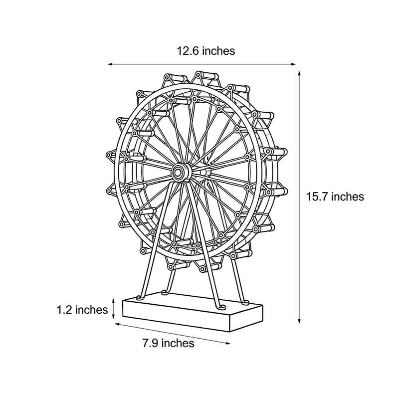 Vintage Gold Metal LED Ferris Wheel Atmosphere Light for Living Room