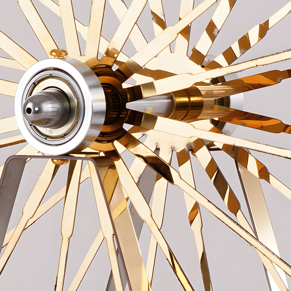 Vintage Gold Metal LED Ferris Wheel Atmosphere Light for Living Room