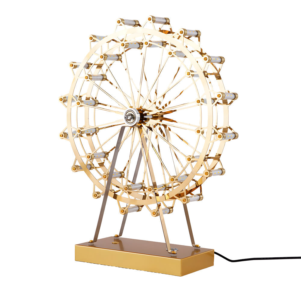 Vintage Gold Metal LED Ferris Wheel Atmosphere Light for Living Room