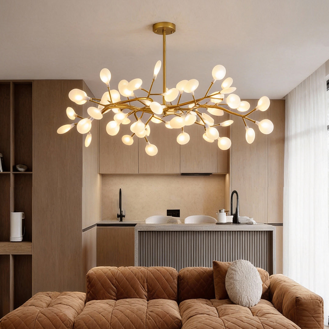 Modern White LED Firefly Pendant Light Fixture for Dining Room Decor