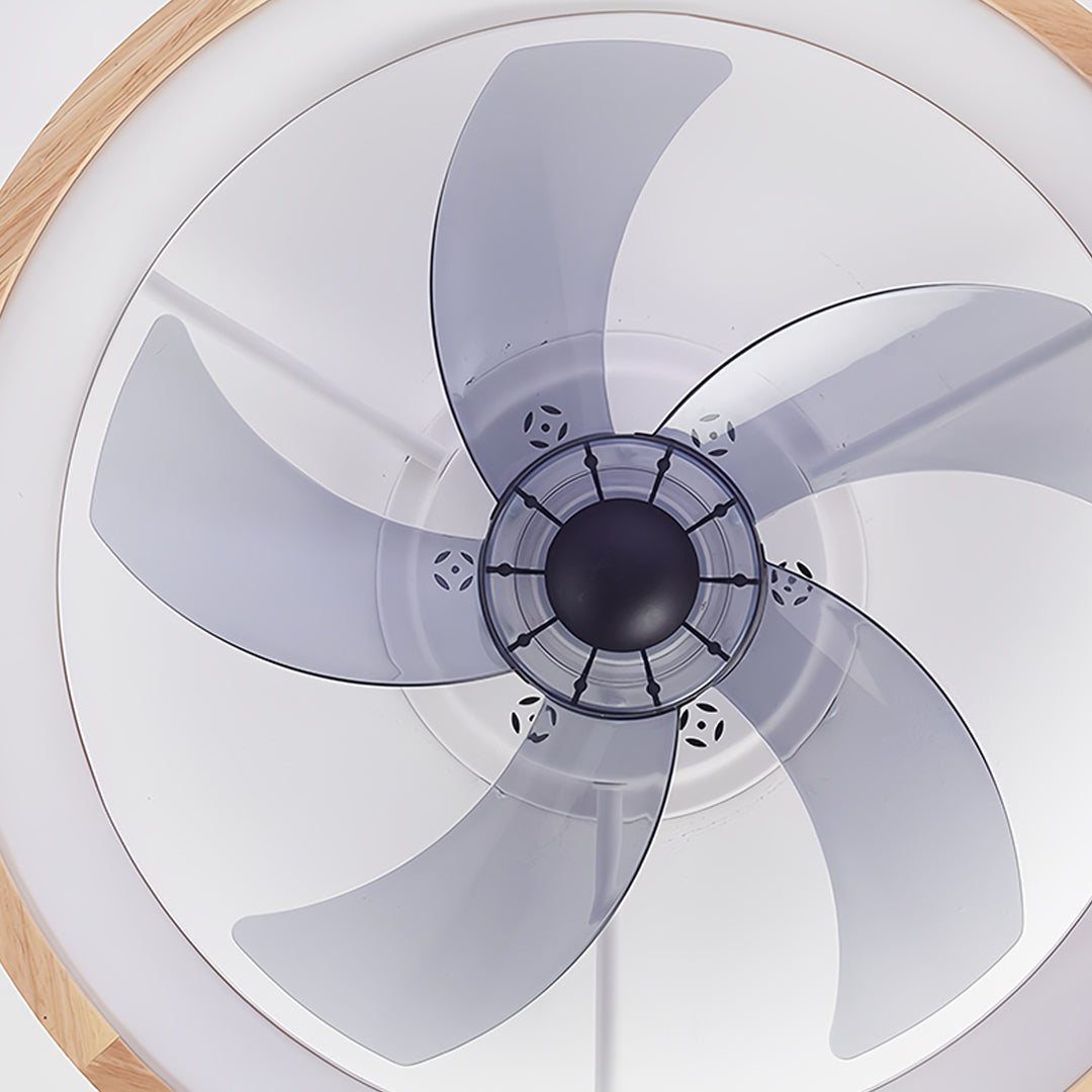 Sleek Black Five-Blade Dimmable LED Ceiling Fan for Low-Profile Living Spaces