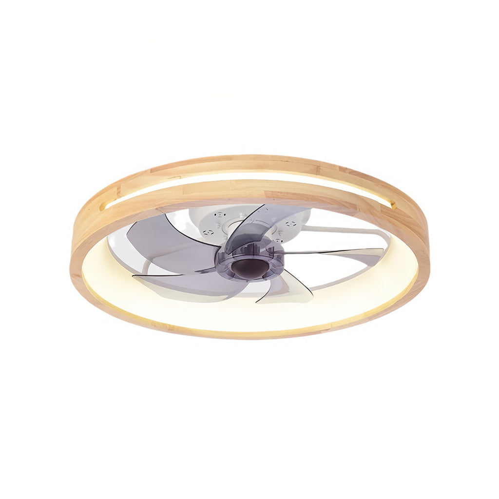 Sleek Black Five-Blade Dimmable LED Ceiling Fan for Low-Profile Living Spaces