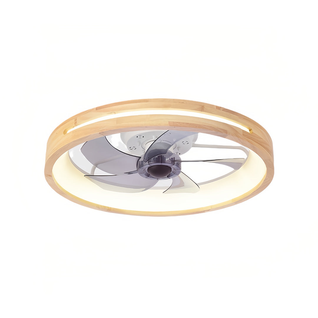 Sleek Black Five-Blade Dimmable LED Ceiling Fan for Low-Profile Living Spaces