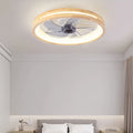 Sleek Black Five-Blade Dimmable LED Ceiling Fan for Low-Profile Living Spaces