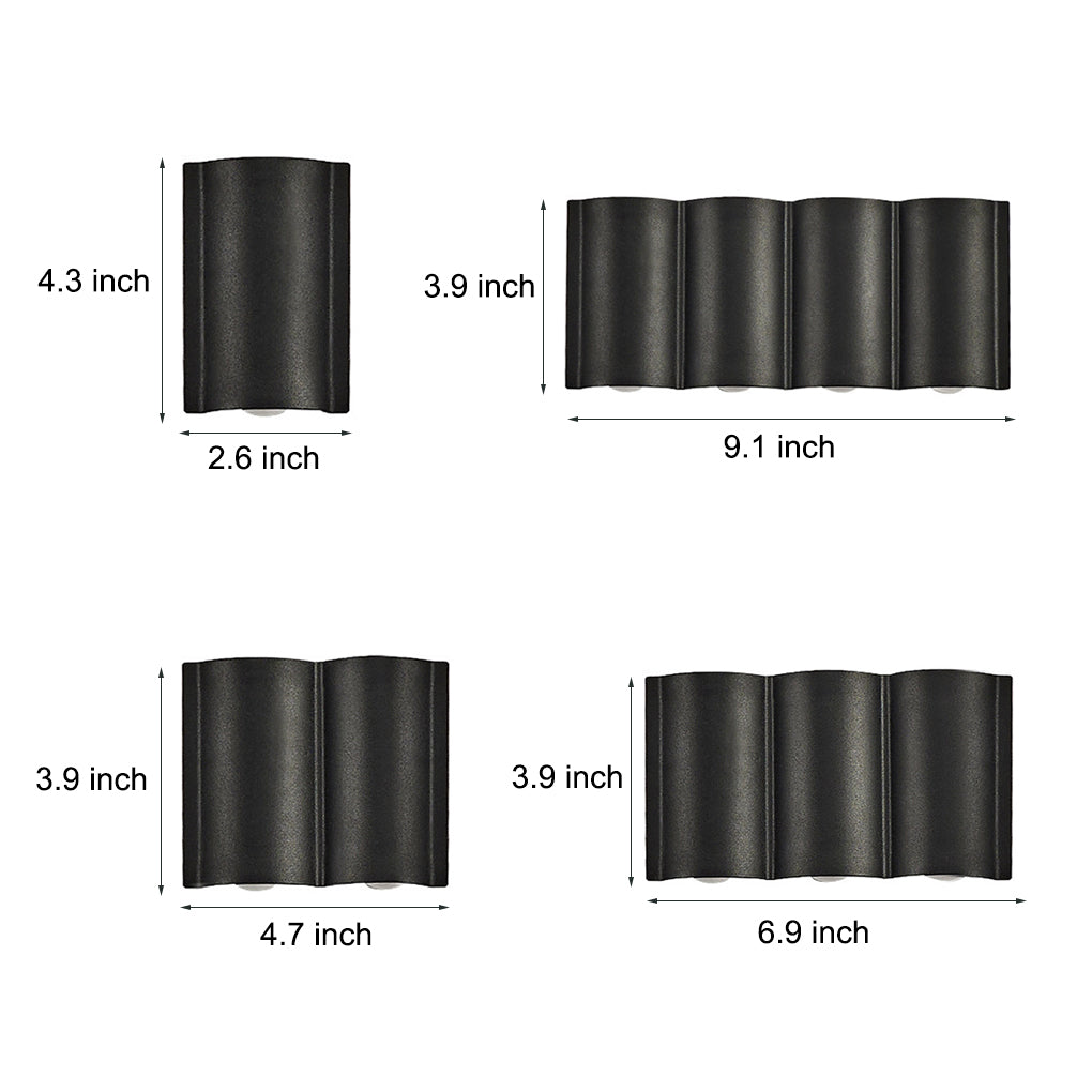 Modern Aluminum Wave-Shaped LED Outdoor Wall Light for Patio & Garden