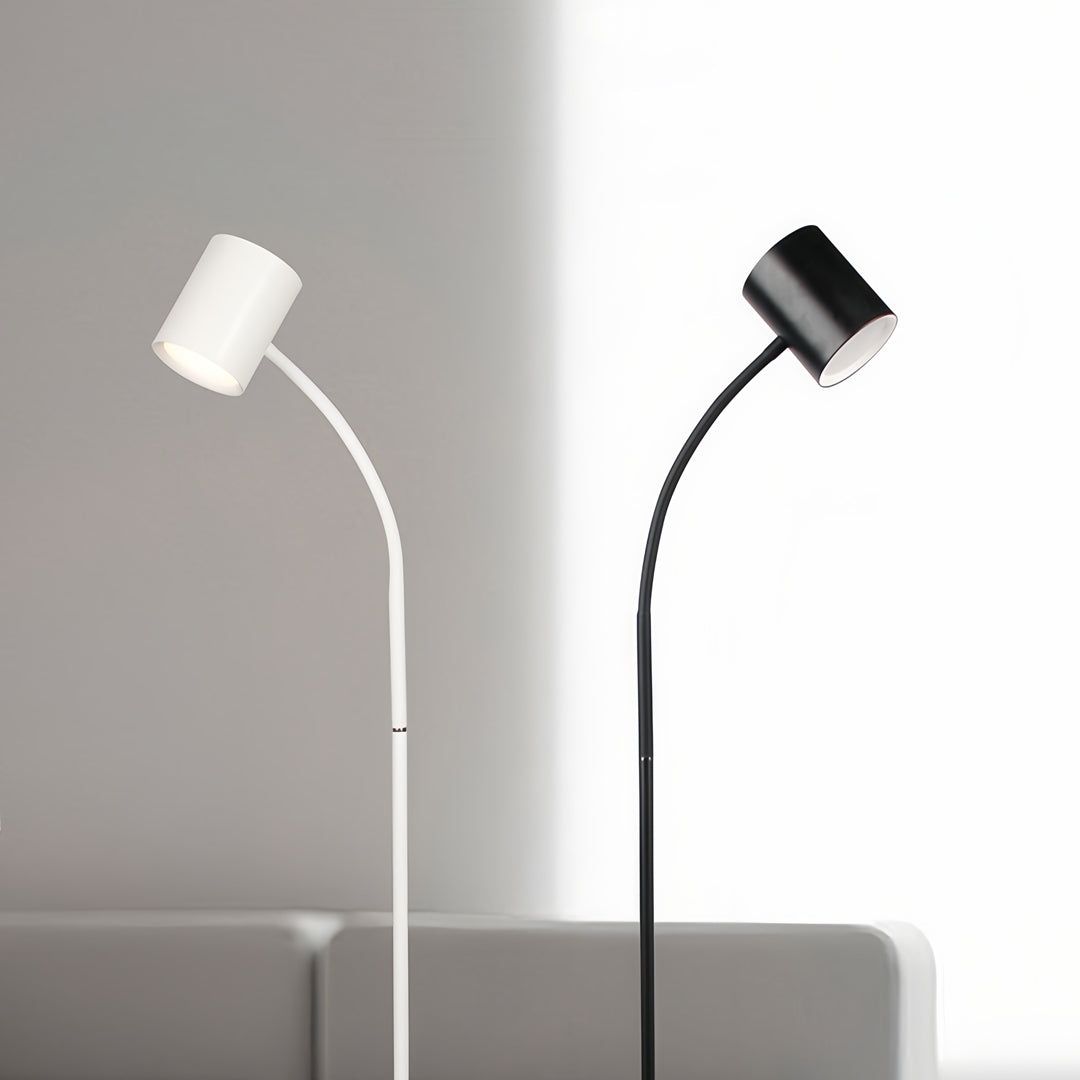 Nordic Adjustable Tall Floor Lamp in Black Metal for Bedroom Reading