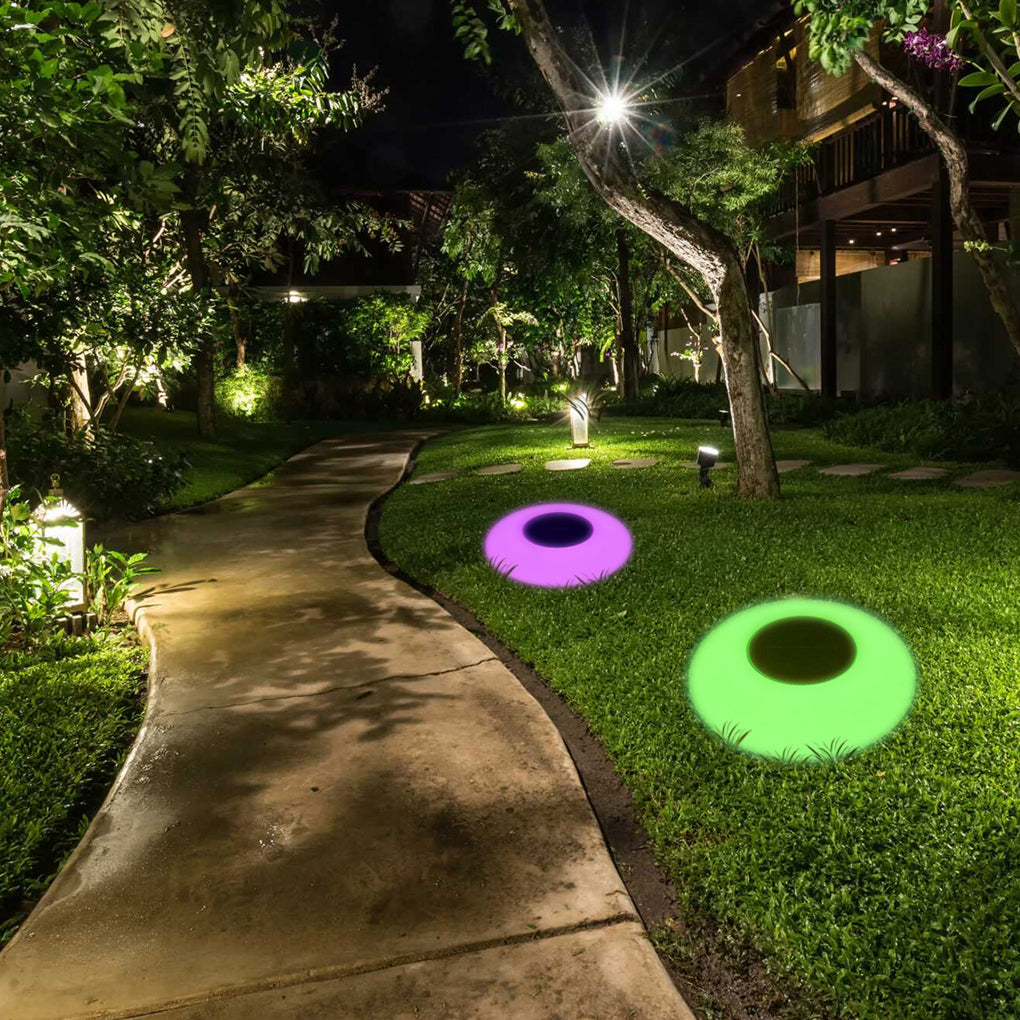 Solar-Powered RGB Floating Pond Light - White Waterproof LED Fixture